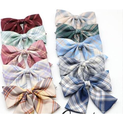 JK Women Girls Cute Plaid Bow Headband Sweet Hair Clips Hairpins Headwear Fashion Hair Accessories D215