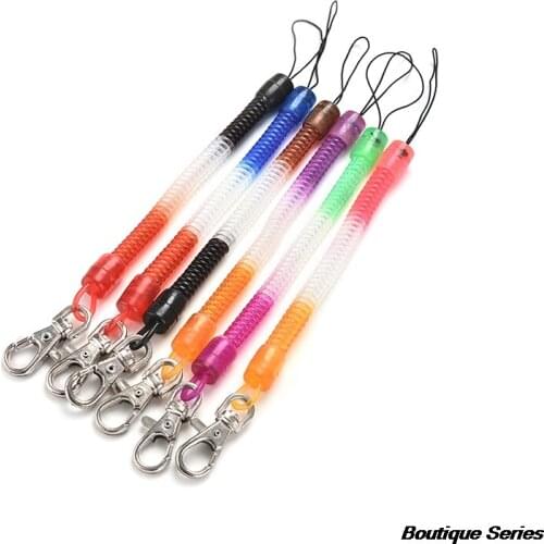 1 PC Exquisite Retractable Plastic Spring Coil Spiral Stretch Keychain Ring Practical Keychain
