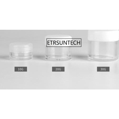 100pcs 10g 20g 30g Plastic Refillable Bottles Cosmetic Empty Cosmetic Jars Pot Eyeshadow Face Cream Container F3012