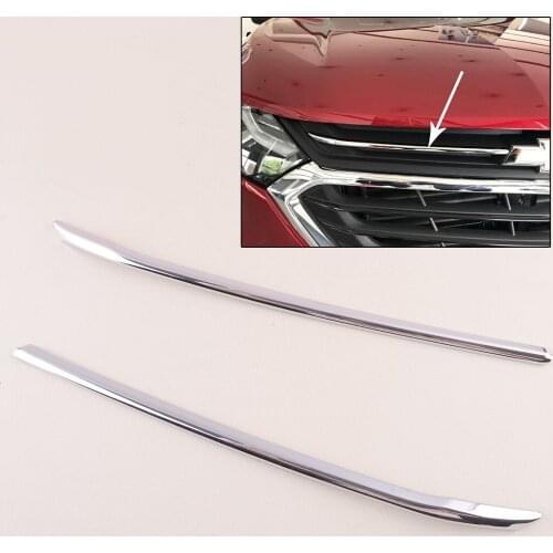 2Pcs/set Car ABS Chrome Front Left Right Grill Grille Trim Cover Strip Styling Fit for Chevrolet Equinox 2018 2019 2020
