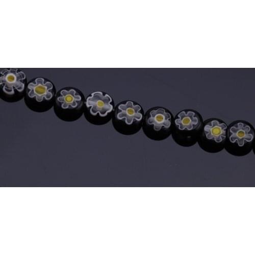 3pcs Coloured glaze thousand flowers DIY beads scattered beads 10 mm-009