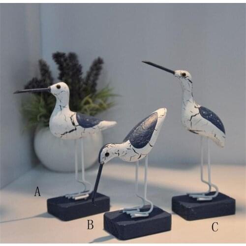 3 PCS/SET Stone Seabirds Retro Ornaments Sea Bird Decor American Country Home Accessories Living Room Ornaments Resin Crafts