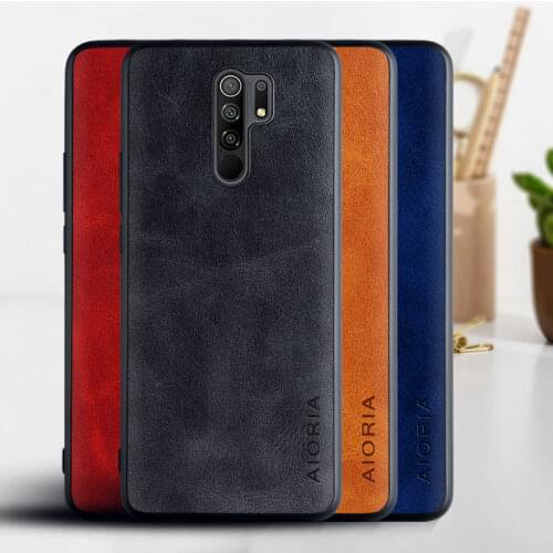 Case for Xiaomi Redmi 9 9A 9C Luxury Vintage leather skin phone cover for xiaomi redmi 9 case funda Business coque capa