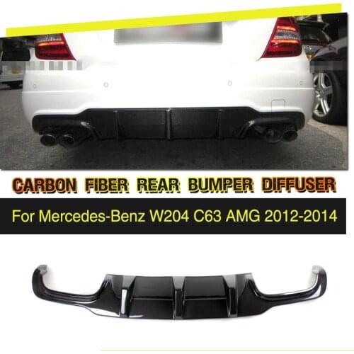 Carbon Fiber / FRP Rear Bumper Lip Diffuser Spoiler for Mercedes-Benz W204 C63 AMG Sedan Coupe 2012 2013 2014