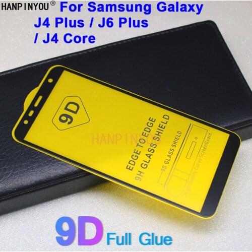 For Samsung Galaxy J4 Plus / J6 Plus / J4 Core 6.0" 9D Full Glue Cover Toughened Tempered Glass Film Screen Protector Guard