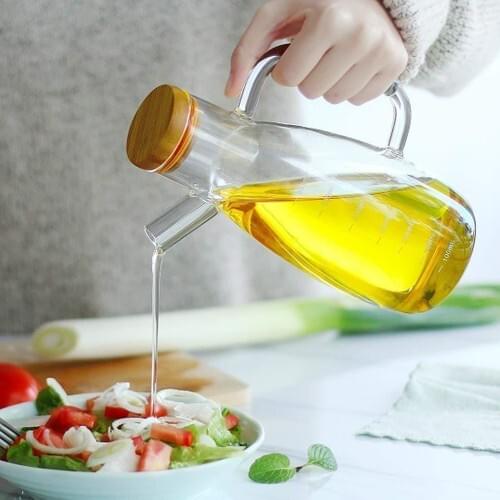 Home Sweet Home Scale Glass Oiler Vinegar Sauce 700Ml oil vinegar for glass clean healthy easy washed with cover kitchen