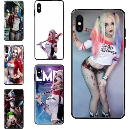 Harley Quin For iPhone 11 12 Pro 5 5S SE 5C 6 6S 7 8 X 10 XR XS Plus Max Junior Black Soft TPU Case Coque Cover
