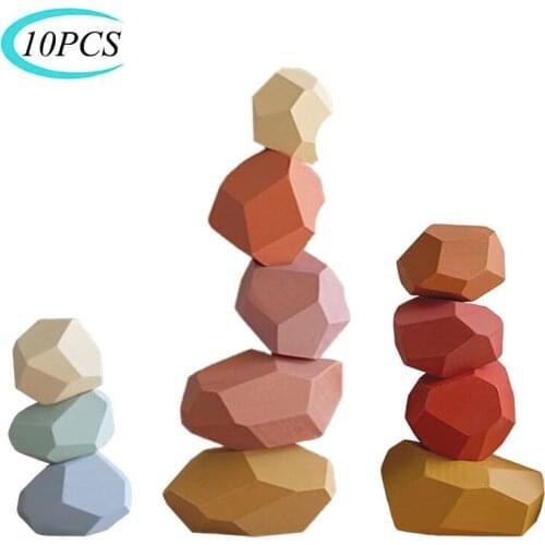 Montessori Early Childhood Toys Nordic Ins Wind Colored Stones Childrens Educational Toys Jengdile Childrens Toy Decoration