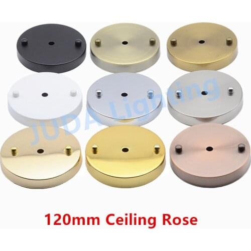 JUDA 120mm ceiling rose canopy for led pendant light E27 lamp base ceiling plate retro vintage Edison chandelier iron fittings
