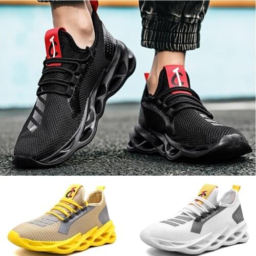 YISHEN Mens Sneakers Mesh Breathable Flying Weave Blade Sports Shoes Comfortable Running Athletic Outdoor Male Casual Sneakers