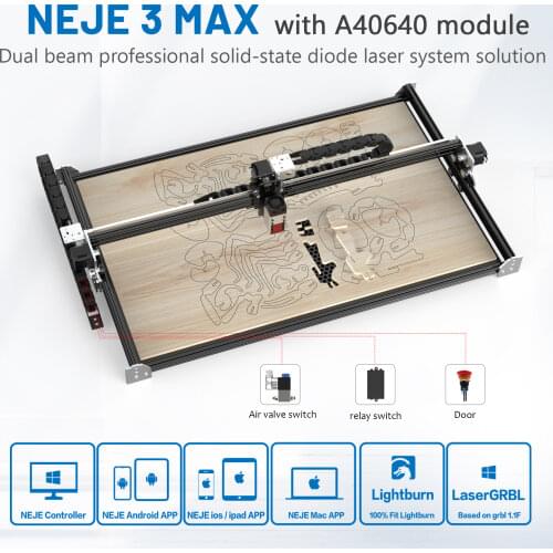 NEJE Master 2S Max 40W Laser Engraver CNC Laser Engraving Cutting Machine 460*810 mm 32-bit Motherboard LaserGRBL(LightBurn)