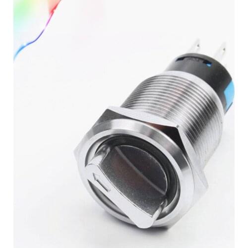 19mm metal push button switches rotate buttons NO NC with LED light Blue Red Yellow Green 1NO 1NC 2NO 2NC 3 ways