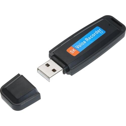 Mini Portable USB Voice Recorder Rechargeable U-Disk Recorder One-Button Recording Storage Support 1-32G TF Card for Meeting
