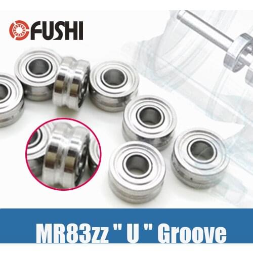 MR83zz " U " Groove Type Bearing 3*8*3 mm ( 2 Pcs ) ABEC-3 Miniature Fishing Rod Reel Pulley MR83 U Ball Bearings