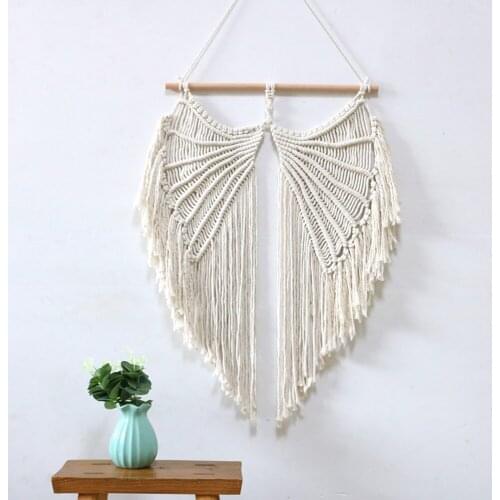 Handmade INS Weave Wall Hanging Angel Wings Tapestry Boho Style Art Decoration For Apartment Living Room Bedroom Gallery