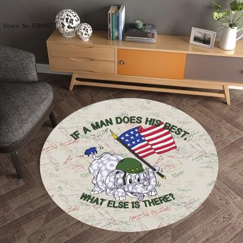 Newest Lovely Elephant Round Carpet 3D Print Cartoon Carpet Children Kawaii Home For Living Room Floor Rug Kitchen Floor Carpet