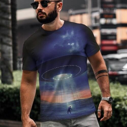 2021 New Mens Ufo Design Series T-shirt Fashion Leisure Street Science Fiction Style Mens Short Sleeves T Shirt Xxs-6xl