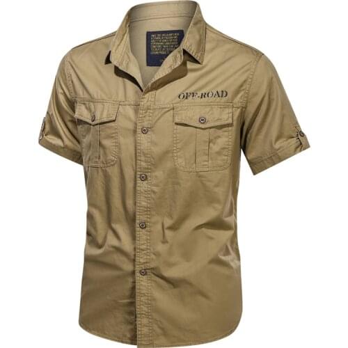 2021 New Mens Short Sleeve Shirts Cotton Casual Summer Wearing Plus Size Men Military Shirt Buttons Top Breahable High Quality