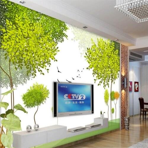 Beibehang Green abstract Custom 3d photo wall paper tree living room dining room sofa bedroom TV 3d mural wallpaper painting