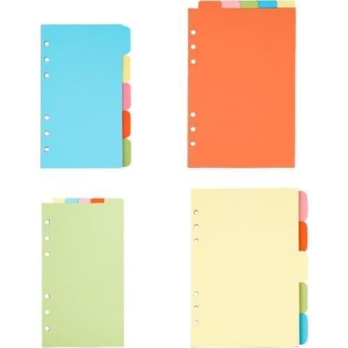 A5/A6/A7/B5/A4 Paper Divider Index Page Tab Cards For 6-Holes Ring Binders Filofax Notebooks Travel Diary Journal Planner