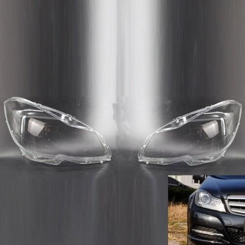 2PCS/Pair Front Headlight Lens Len Cover for Mercedes Benz C Class W204 2011-2015 A2048203539 Left, A2048203639 Right