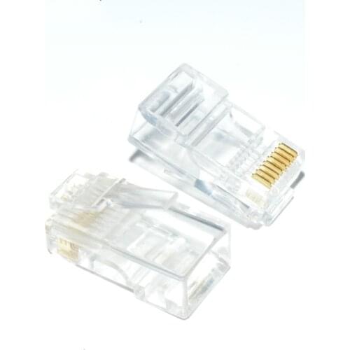 100pcs Crystal 8Pin RJ45 Module Plug RJ-45 Ethernet Cable Network Connector Adapter for Cat5 Cat5e Rj 45 Plugs