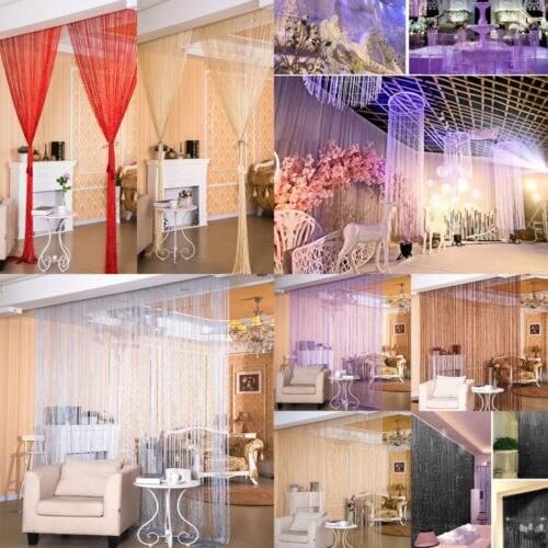 String Curtain Panels Door Fly Screen and Room Divider Voile Net Tassel Curtains 1 x 2M