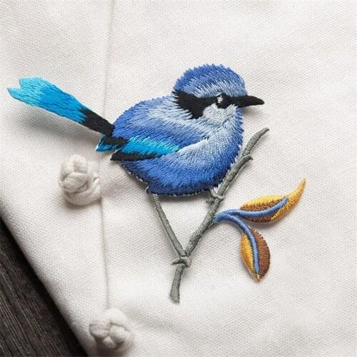 Cute 3D Craft Sewing Embroidered Sticky Cloth Iron On Applique Patch Birds DIY Clothes Accessories