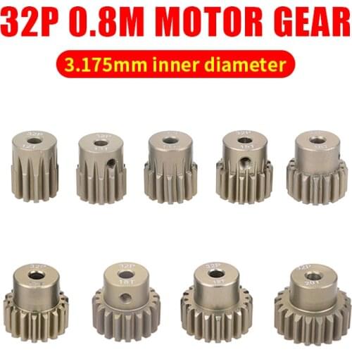 SURPASS-HOBBY 32P M0.8 3.175mm 12T 13T 14T 15T 16T 17T 18T 19T 20T Aluminum alloy metal Pinion Motor Gear For 1/10 Rc Model Car