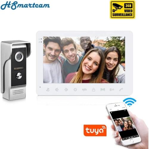 New 7 Inch WiFi Smart Video Door Phone Intercom System with Wired Doorbell Camera Home Security Record Remote Unlock Tuya APP