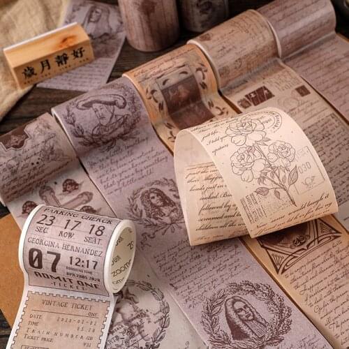 Vintage Washi Tape Set Decoration Scrapbooking Japanese Paper Masking Stationery Decorative Wash Whasi Decorada Stickers