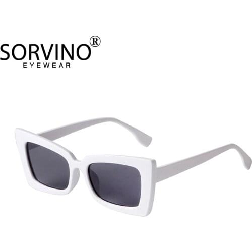 Vintage Women Sunglasses Big Frame Sexy Lady Retro Cat Eye Sun Glasses Brand Designer White Pink Wild Trendy Square PC Glasses