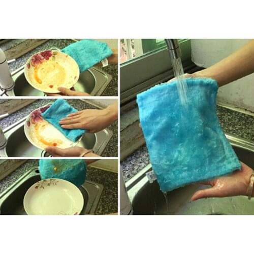High quality Efficient Anti-grease Color Dish Cloth Fiber Washing Towel Magic Kitchen Cleaning Wiping Rags