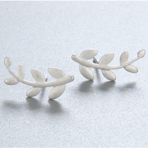 Chandler Leaves Leaf Shaped Stud Earring For Women Branch womens earings Plant Long Stud ear Climb earring