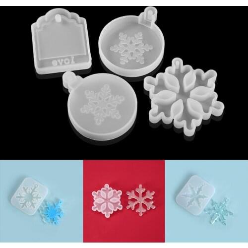 1Pcs Snowflake Resin Molds Silicone Pendant Epoxy Resin Mould for Christmas Ornament Home Decoration DIY Jewelry Making Supplies