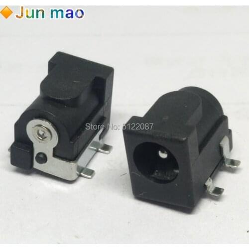 10pcs SMD DC-005 DC-050 DC Power Jack Socket Connector DC005 5.5*2.1mm / 5.5*2.5mm 2.1 / 2.5 socket Round the needle Black Color