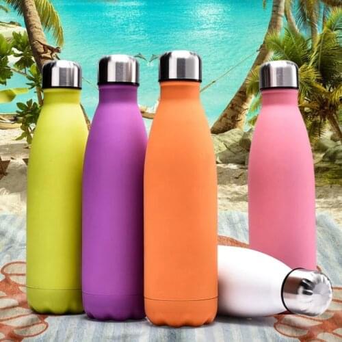 500ML Student Vacuum Insulated Water Bottle Flask Thermal Sport Chilly Hot Cold Cup Stainless Steel Creative Flasks Coke Bottle