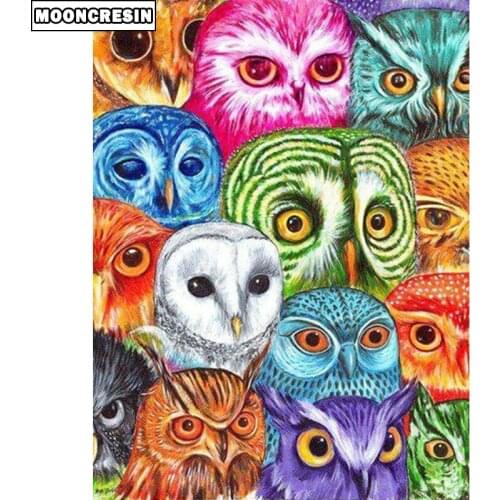 5D Diy Diamond Painting Owl Cross Stitch Mosaic Painting Rhinestone Decoration Home Gift Animals Diamond Embroidery Wall Sticker