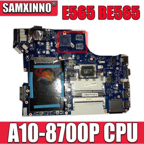 Akemy FRU 01AW122 BE565 NM-A631 laptop motherboard For Lenovo ThinkPad E565 A10-8700P CPU GM Main board full tested