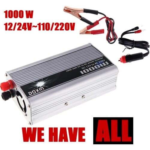 Car Power Inverter converter USB Charger 1000W DC 12/24V to AC 110/220V Portable Voltage Transformer modified sine wave