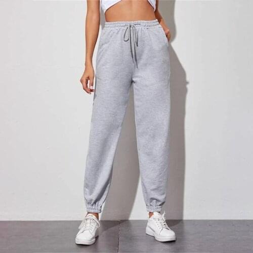 Sweatpants Women Baggy Pants Solid Running Casual Pants High Waist Joggers Streetwear Trousers