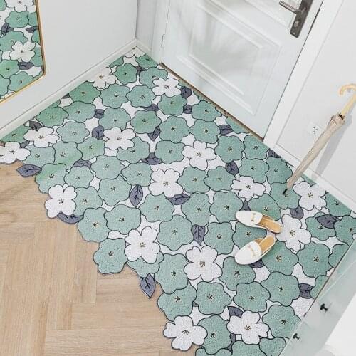 Design Pattern Floor Mats Carpet Anti-Slip Cuttable Silk Loop Stain Resistant Door Mat Carpet Bedroom Living Room Home Door Mat