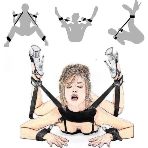 Adult Games Erotic Sex Toys Bondage Handcuffs Open Leg Ankle Neck Cuff Strap Restraints for Woman Couples Slave BDSM Bondage