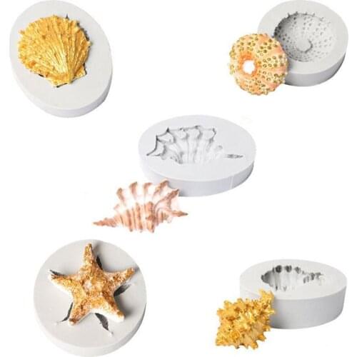 Facemile DIY Marine Silicone Cake Molds Scallop Starfish Cake Decoration Tools Fondant Chocolate Baking Tools Cake Tools