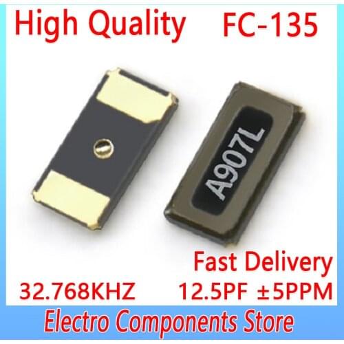 FC-135 SMD Quartz Crystal Resonator Passive Oscillator 2Pin 3215 SMD Crystal Oscillator 32.768KHZ 12.5PF ±5PPM 32768 32.768K