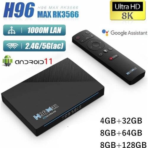 H96 MAX RK3566 TV Box Android 11 8GB RAM 64GB ROM Support 8K 2.4G/5G WiFi 1000M Google Play Youtube H96Max 4GB 32GB Set top box
