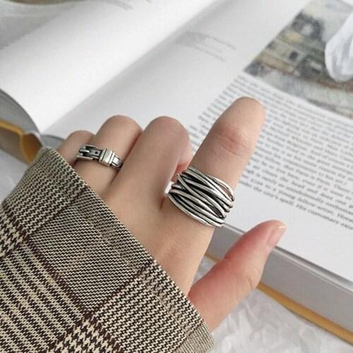 Personality Exaggerated Gothic Multilayer Chain Rings For Women Charm Engagement Jewelry Girls Open Finger Knuckle Rings