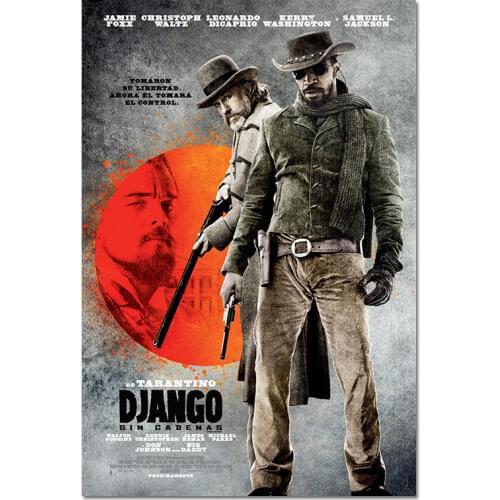 Classic Movie Silk Poster Django Unchained Retro Art Prints Vintage Wall Decor Pictures Quentin Tarantino Canvas Posters