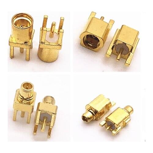 2pc MMCX KE-KWE-JE Male PLUG & Female Jack Connector Base Right Angle Bent Head Four Feet Solder PCB Socker Adapters
