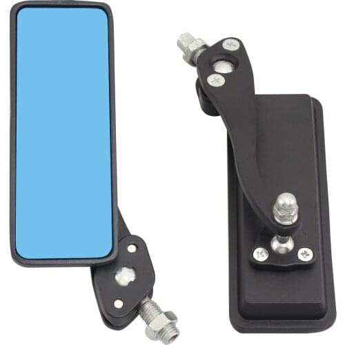 Motorcycle Handlebar Mount Side Mirrors Black Anti Glare Rectangle Rearview For Honda Yamaha Suzuki Cafe Racer Bobber Chopper